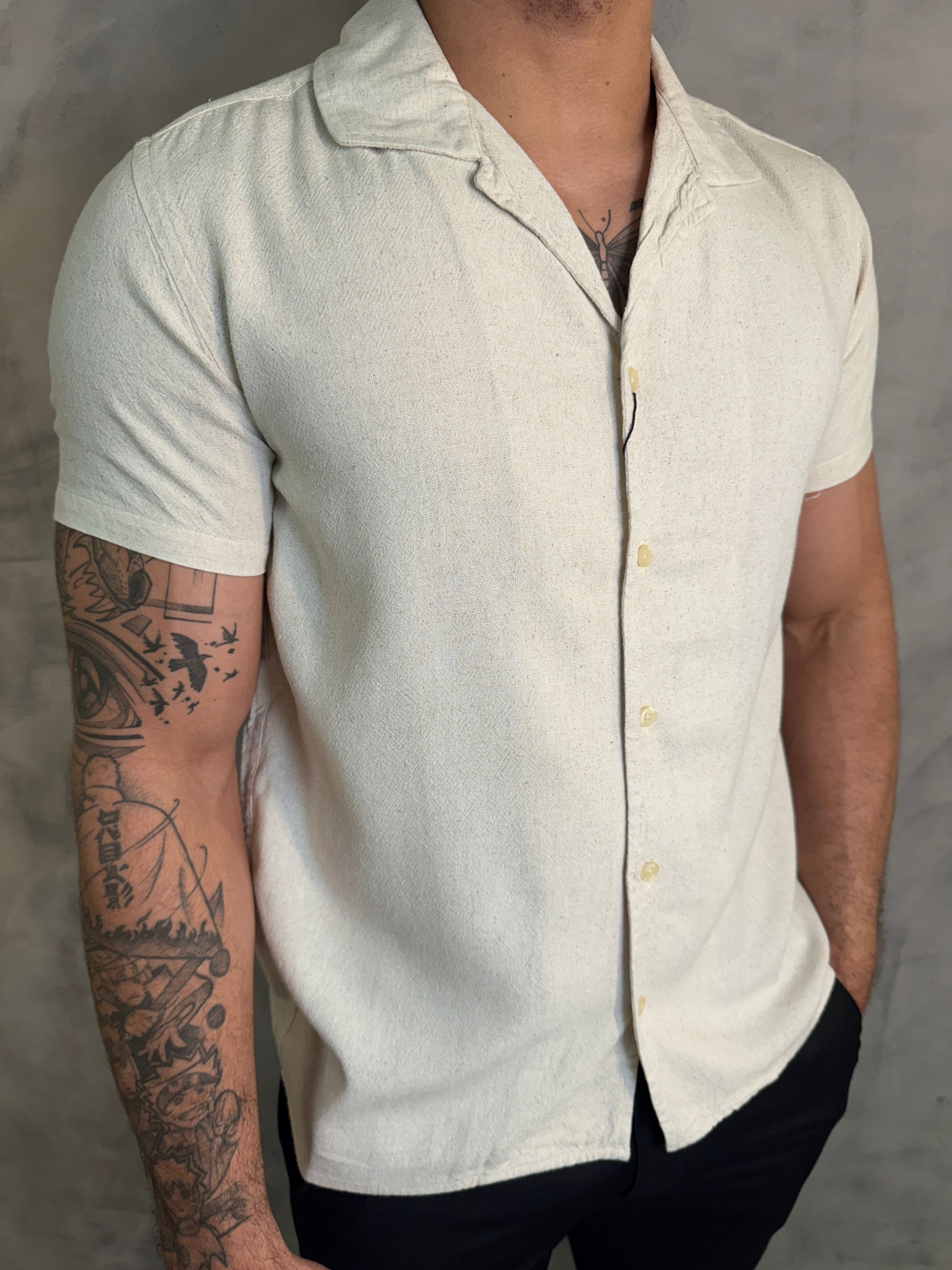 CAMISA M/C MARACÁ PONTO H OFF WHITE