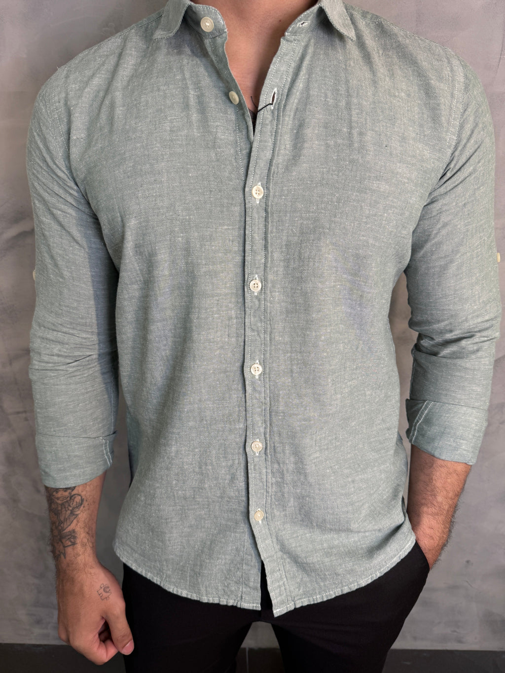 CAMISA M/L MARESIA VERDE MENTA