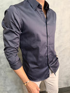 CAMISA M/L ALGODÃO EGÍPCIO SLIM SELECT DLZ CINZA CARBONO