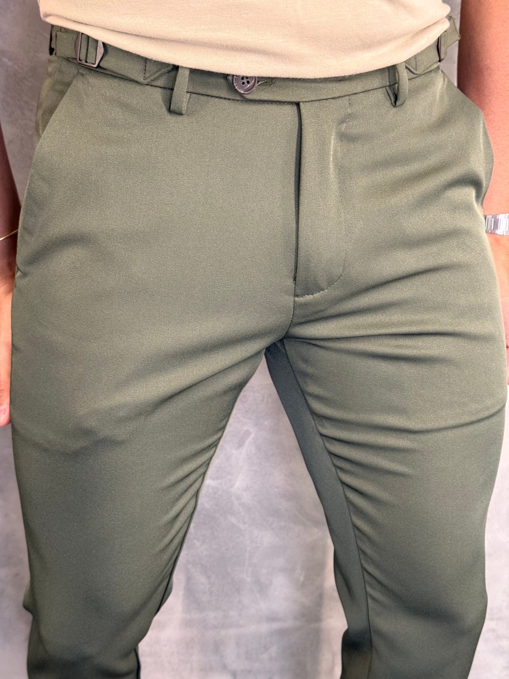 Calça Alf. Verona Ajuste Lateral Verde Militar