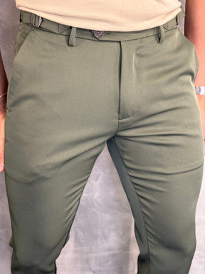 CALÇA ALF. VERONA AJUSTE LATERAL PONTO H VERDE MILITAR