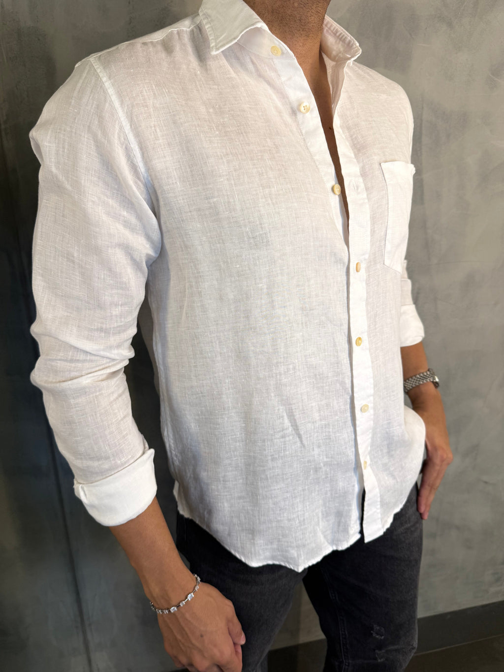 CAMISA M/L PURO LINHO BRANCO