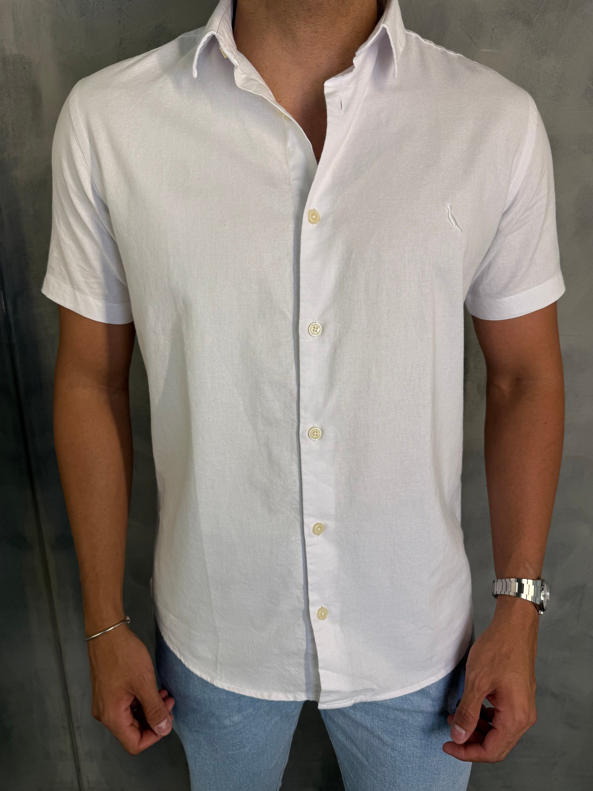 CAMISA M/C OXFORD COLOR RSV BRANCO