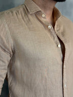 CAMISA M/L PURO LINHO BEGE