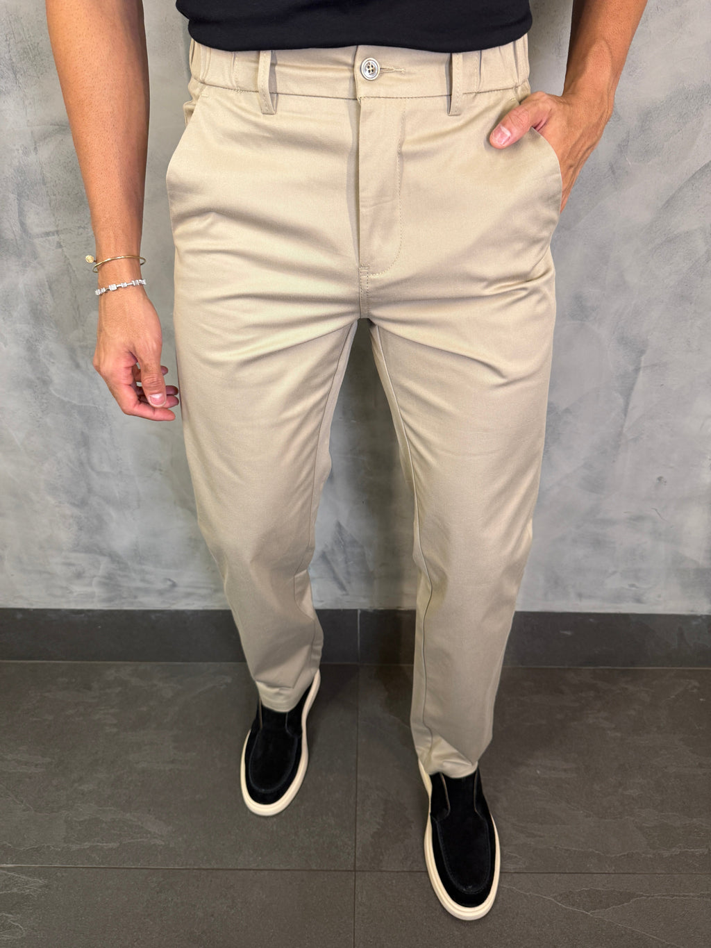 CALÇA SARJA CASUAL STRETCHC CINTURA ELÁSTICA