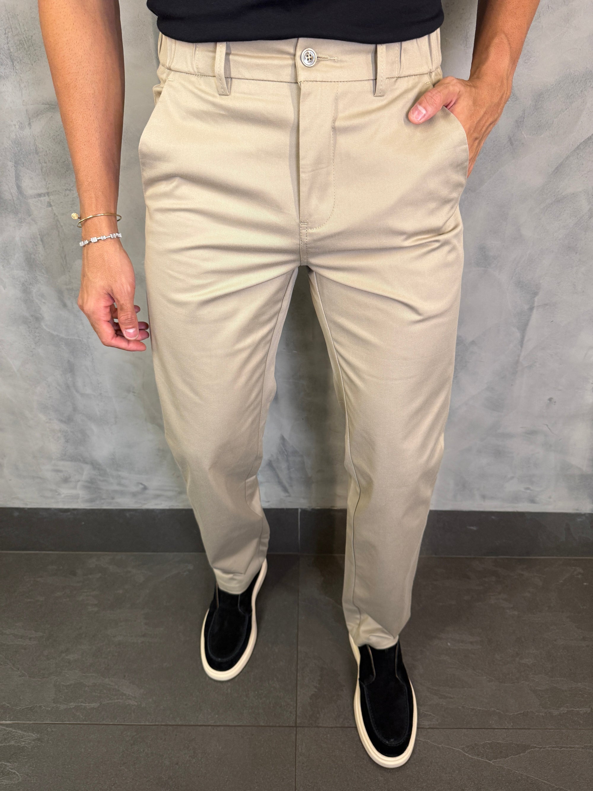 CALÇA SARJA CASUAL STRETCHC CINTURA ELÁSTICA
