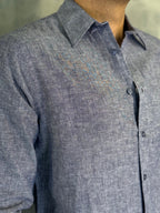 CAMISA M/L LINHO FIO TINTO