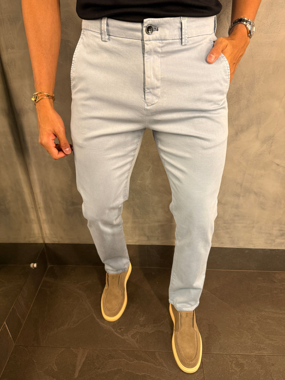 CALÇA ALF SARJA COMFORT SKINNY AZUL CLARO