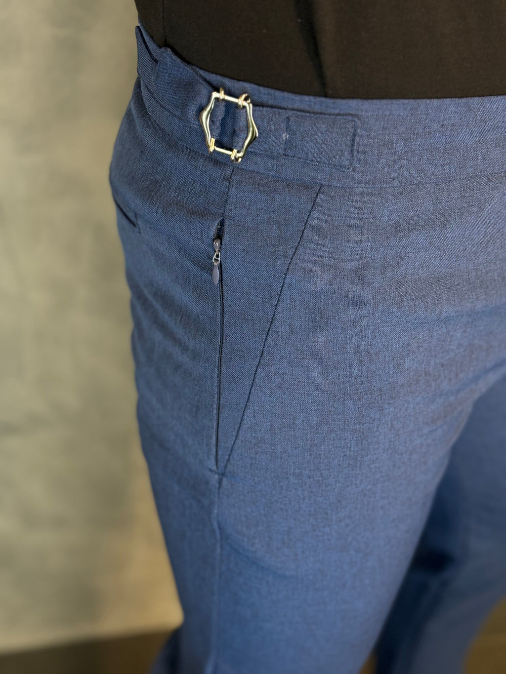 Calça Alf. Bolso Ziper Marinho