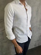CAMISA M/L LINHO BORDADO GOLDEN RESERVA BRANCO