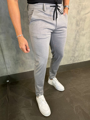CALÇA ALF. SKINNY MALHA C/ CADARÇO PONTO H CINZA