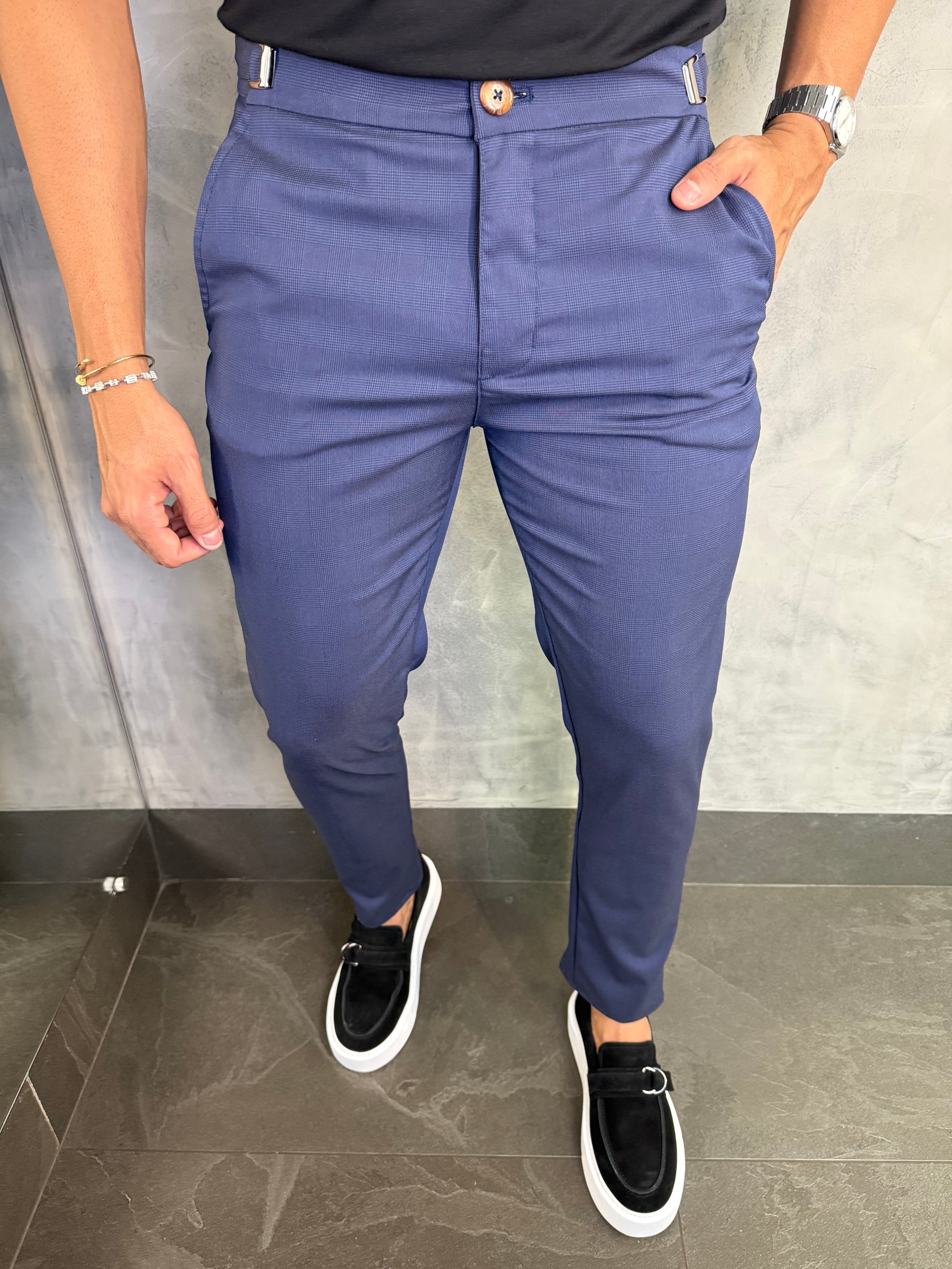CALÇA ALF. PRÍNCIPE DE GALES MARINHO