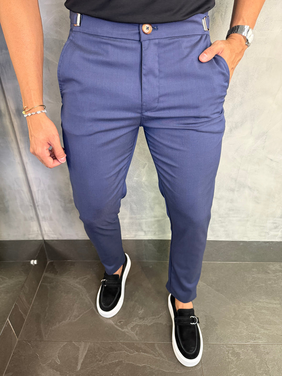CALÇA ALF. PRÍNCIPE DE GALES MARINHO