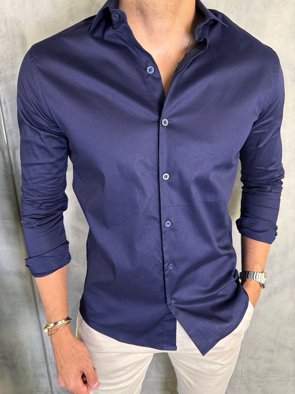 CAMISA MANGA LONGA MARINHO