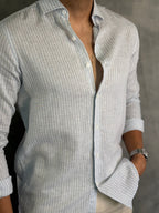CAMISA LINHO FIO TINTO LISTRADO M/L