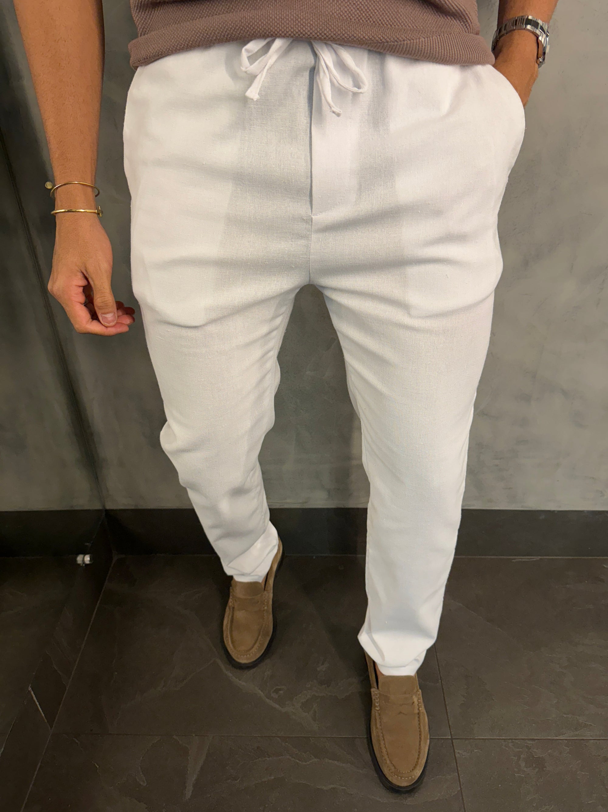 CALÇA CÓS ELÁSTICO KINGSTON BRANCO