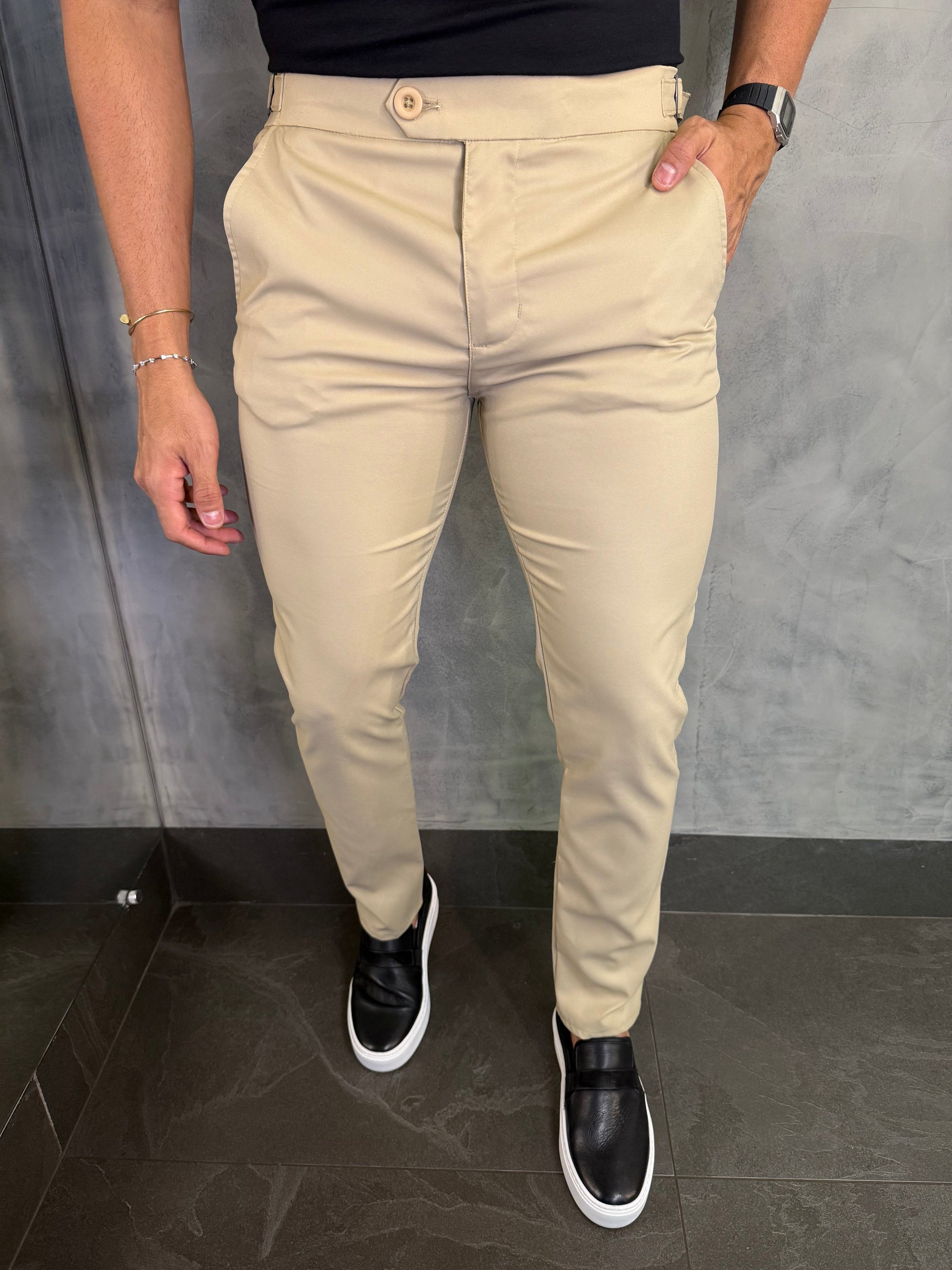 Calça Alf. Regulagem Buzios Bege