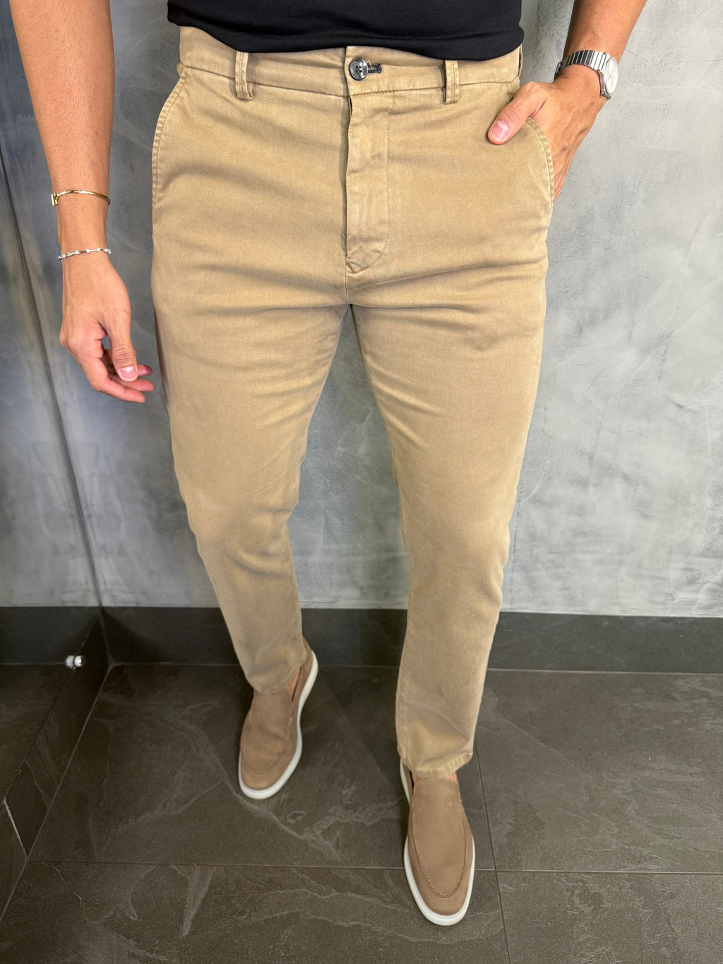 CALÇA ALF SARJA COMFORT SKINNY OCRE