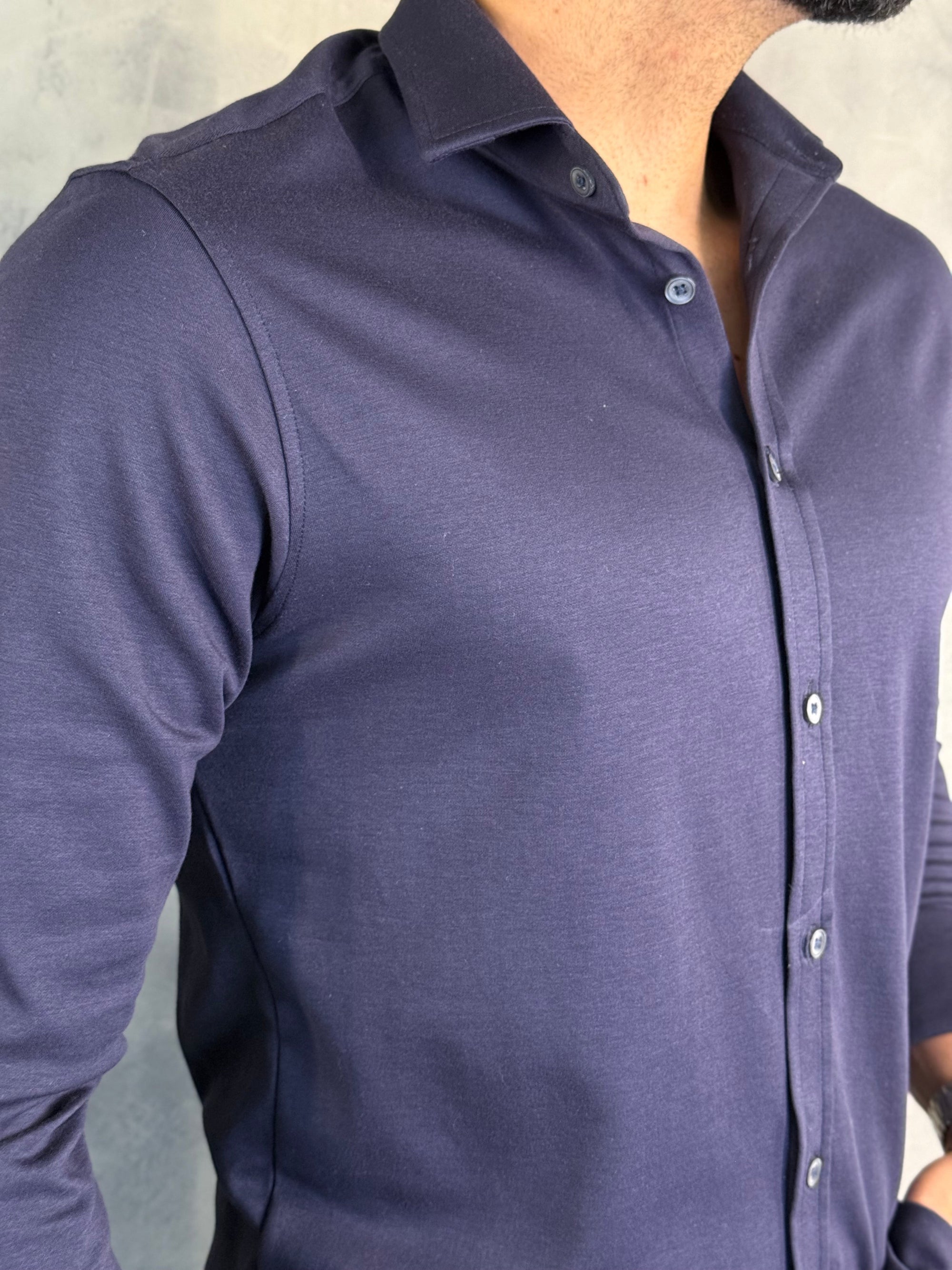 CAMISA M/L MALHA MARINHO