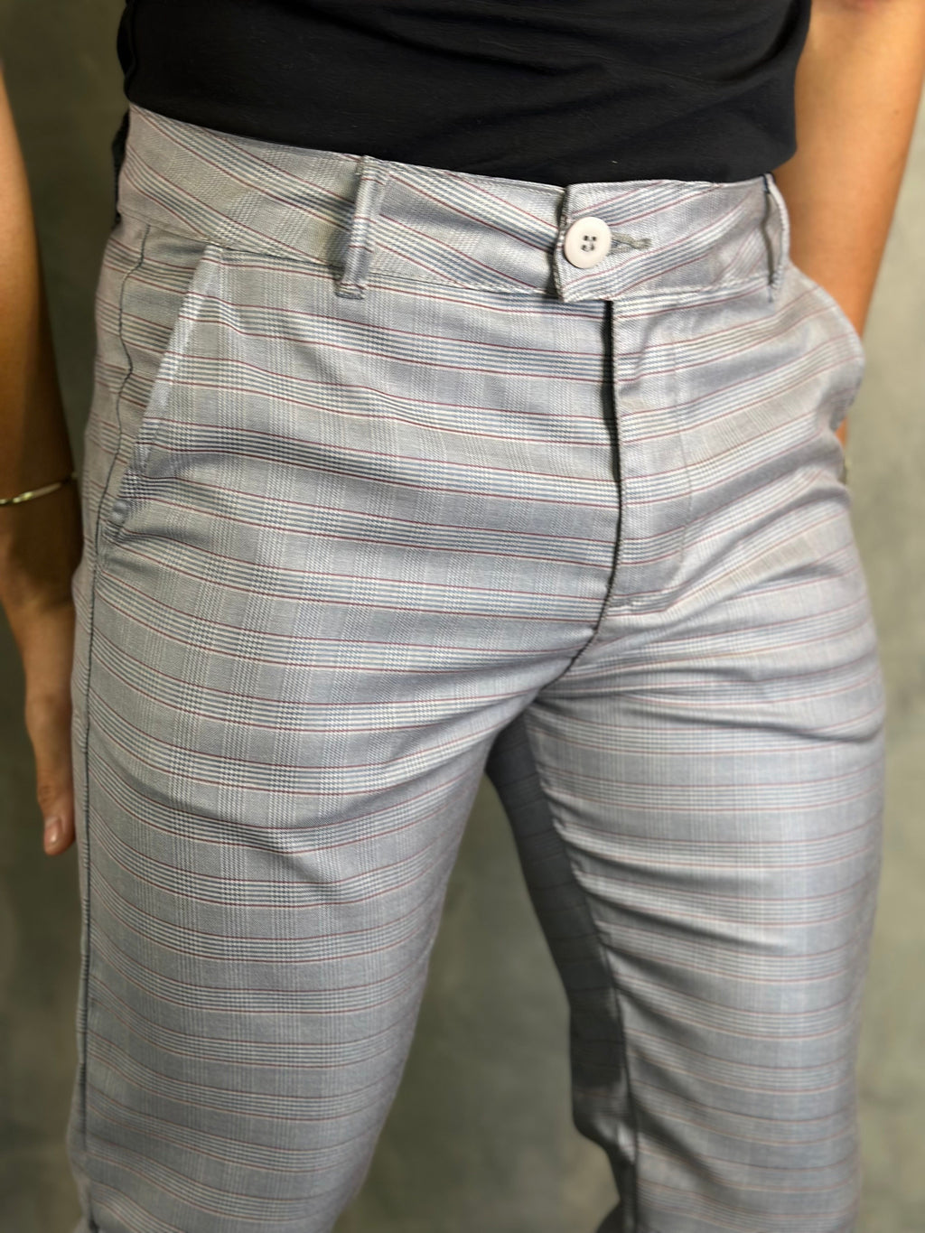 Calça Alf. Xadrez Azul Cl