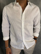CAMISA M/L LINHO FIO TINTO