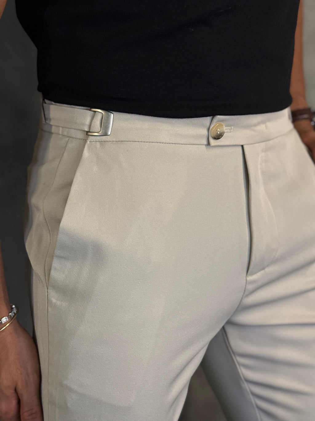 CALÇA ALF. VIENA AJUSTE CATRACA AREIA