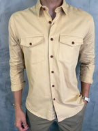 CAMISA M/L DE SARJA BEGE
