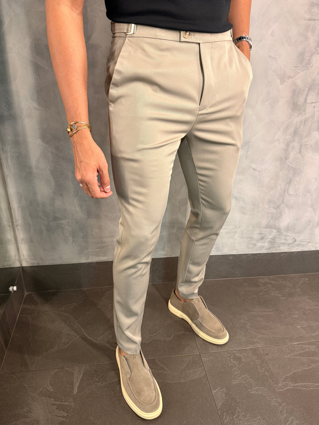 CALÇA ALF. VIENA AJUSTE CATRACA PONTO H KHAKI