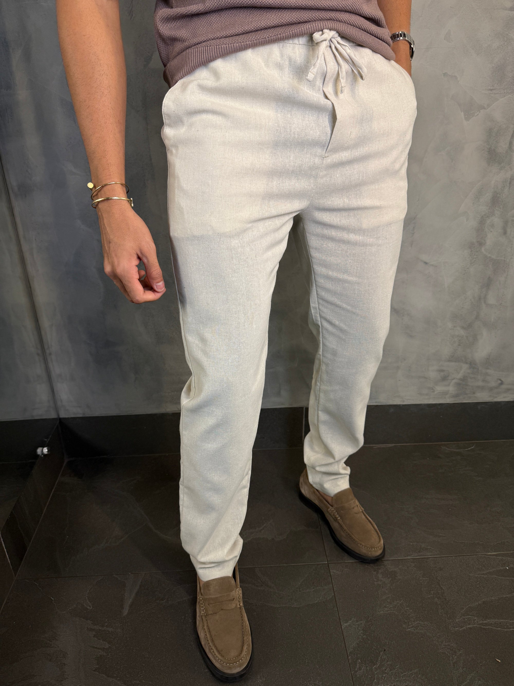 CALÇA CÓS ELÁSTICO KINGSTON NATURAL