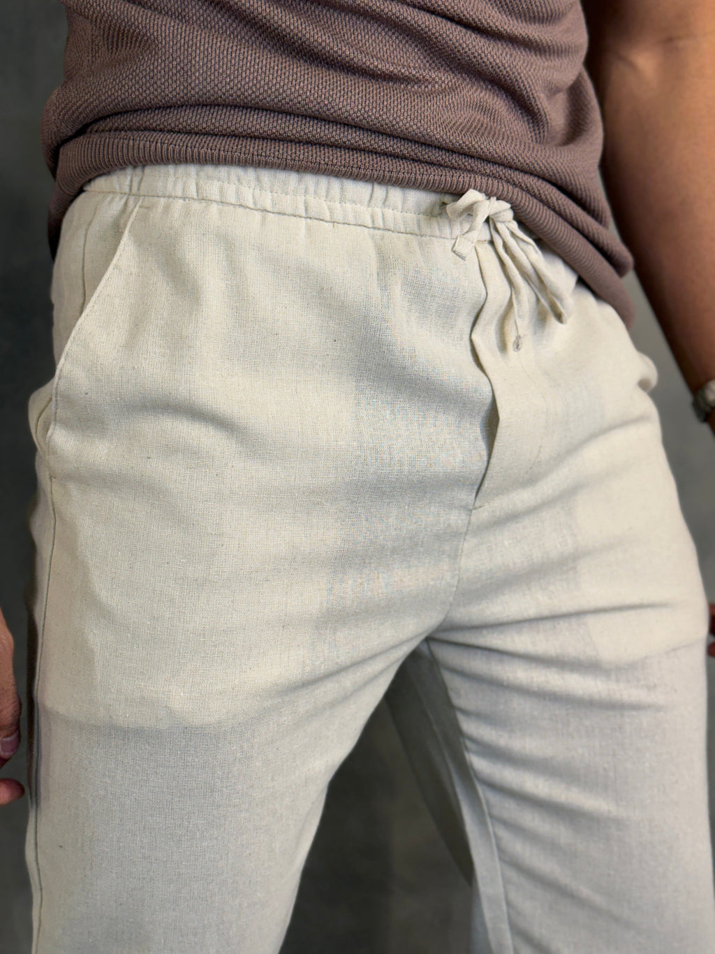 CALÇA CÓS ELÁSTICO KINGSTON NATURAL