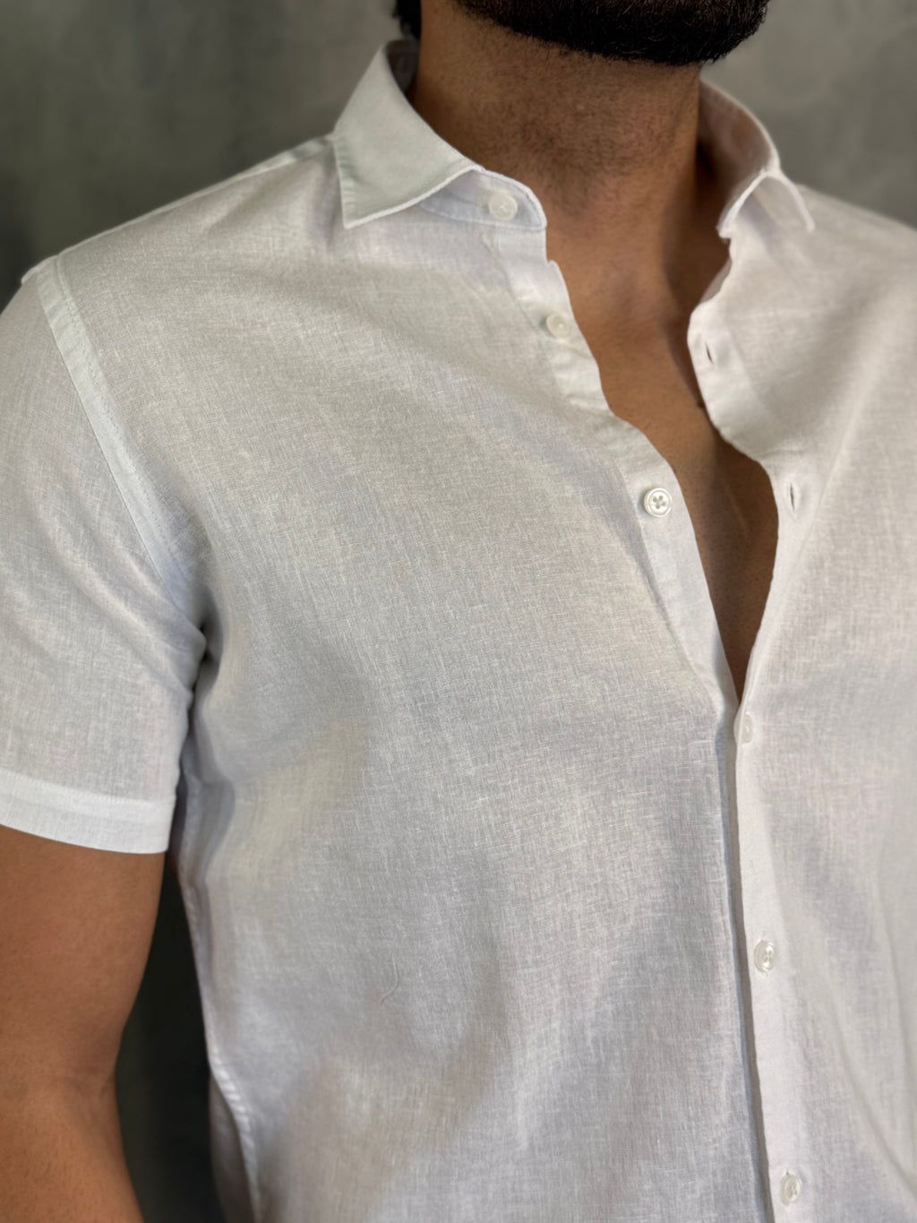 CAMISA M/C LINHO BRANCO