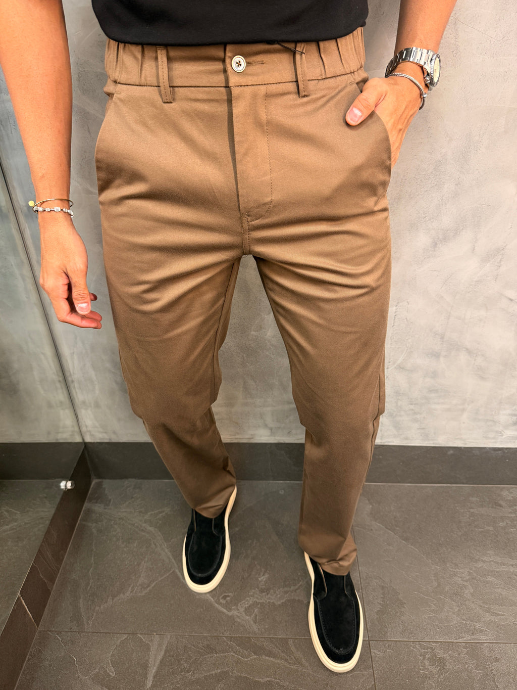 CALÇA SARJA CASUAL STRETCHC CINTURA ELÁSTICA