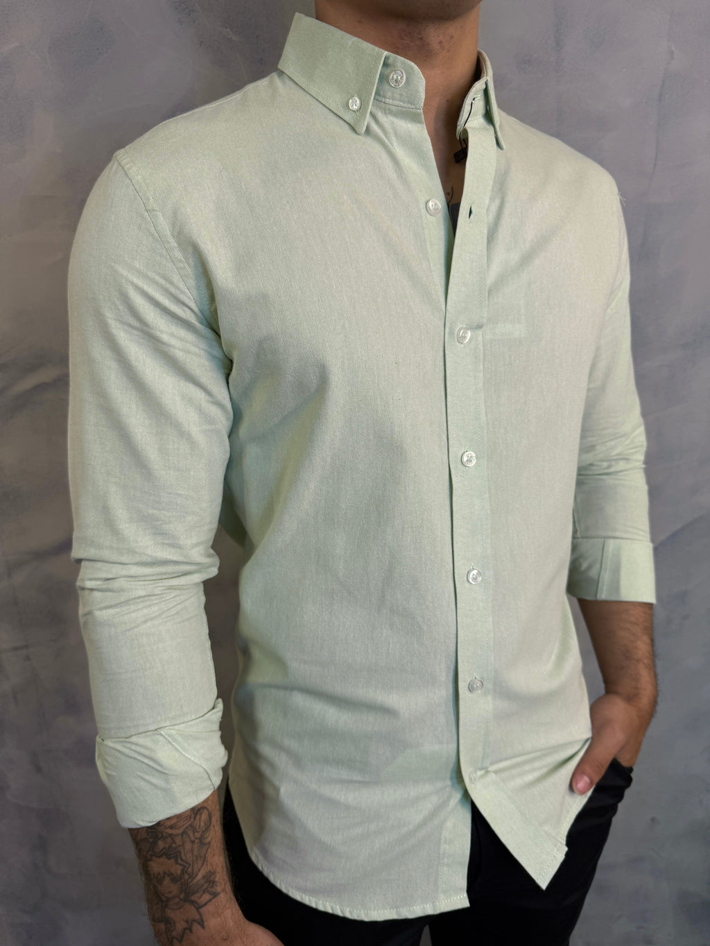 CAMISA M/L OXFORD PONTO H