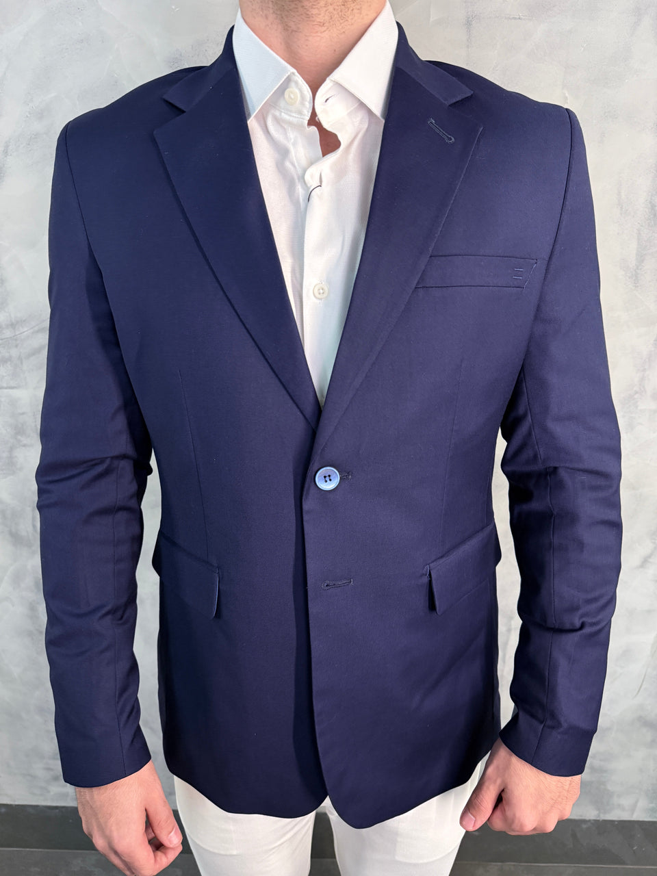 BLAZER SLIM POLIVISCOSE LAP LARGA FATIOTA MARINHO