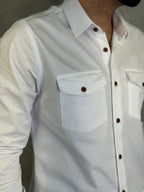 CAMISA M/L DE SARJA BRANCO