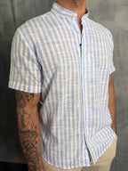 CAMISA M/C TRAMANDAI LISTRAS AZUL BB
