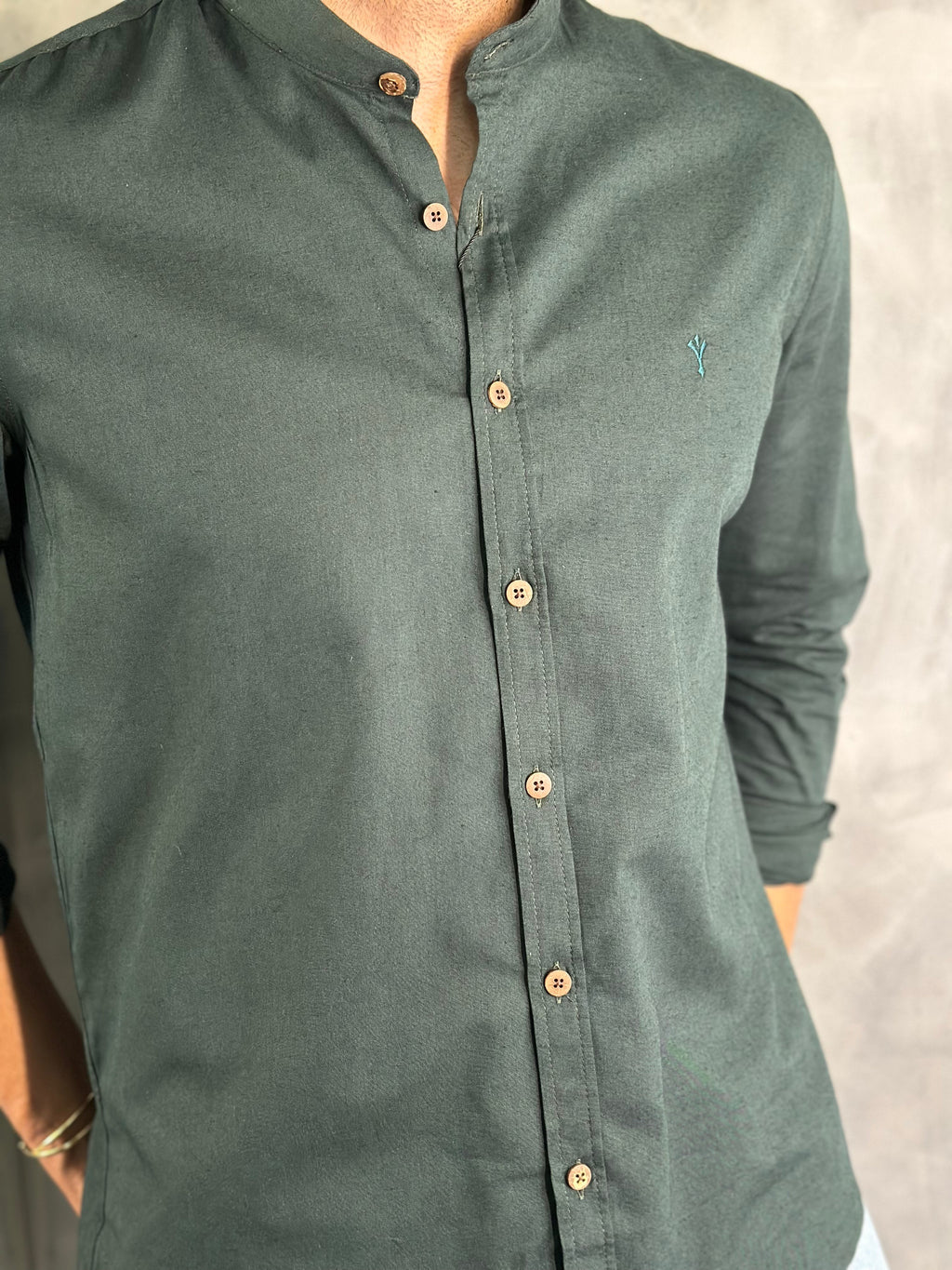 CAMISA GOLA PADRE M/L INDICCATTO VERDE MUSGO