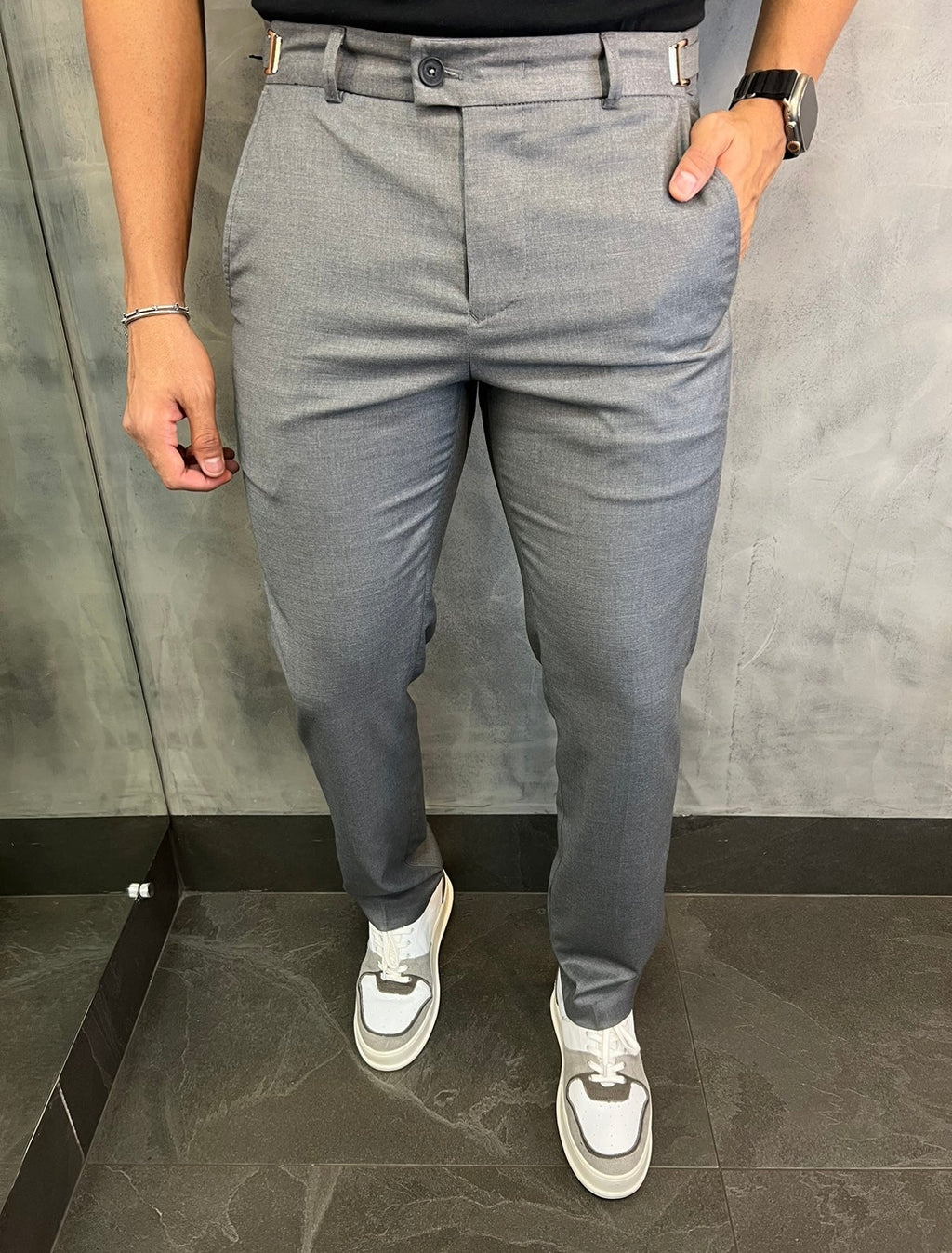 Calça Alf Slim Stretch Com Ajuste Fivela Barezy