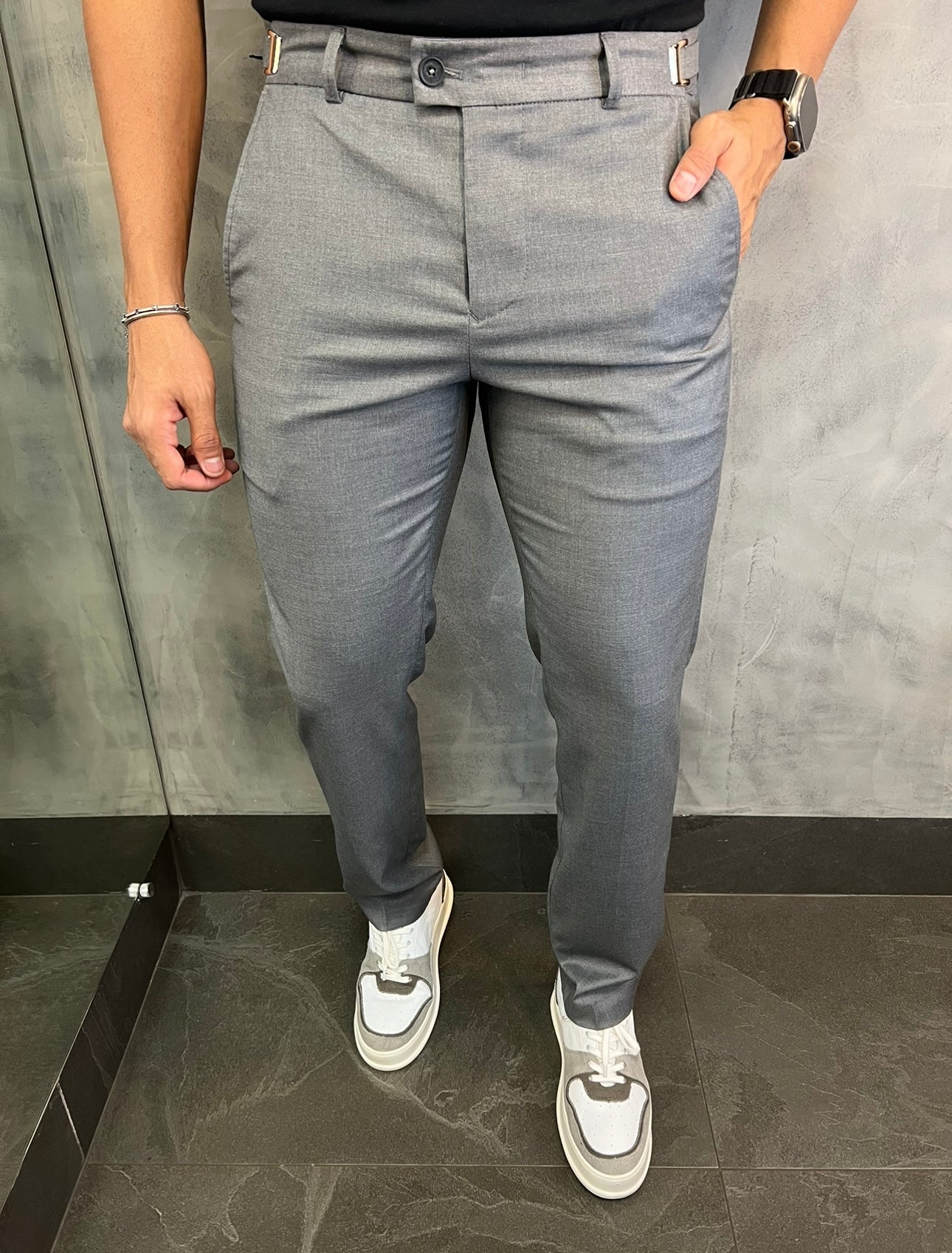 Calça Alf Slim Stretch Com Ajuste Fivela Barezy