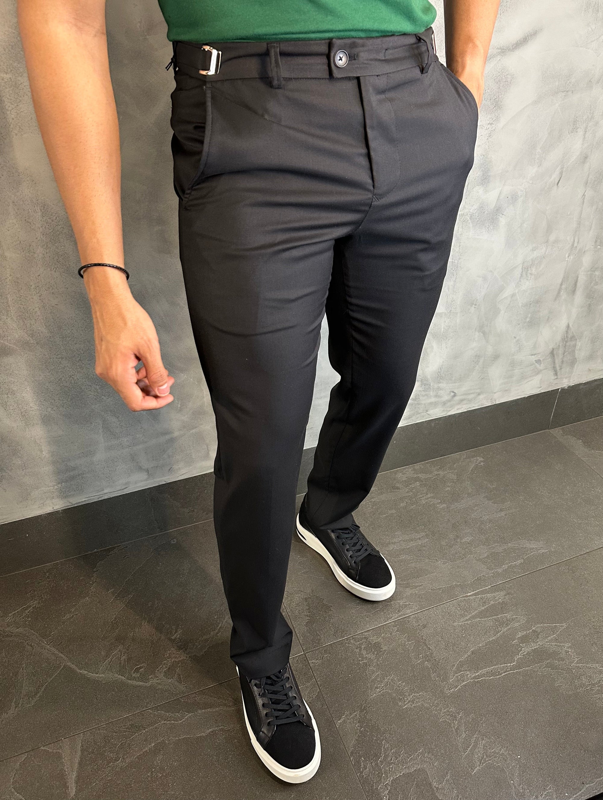 Calça Alf Slim Stretch Com Ajuste Fivela Barezy