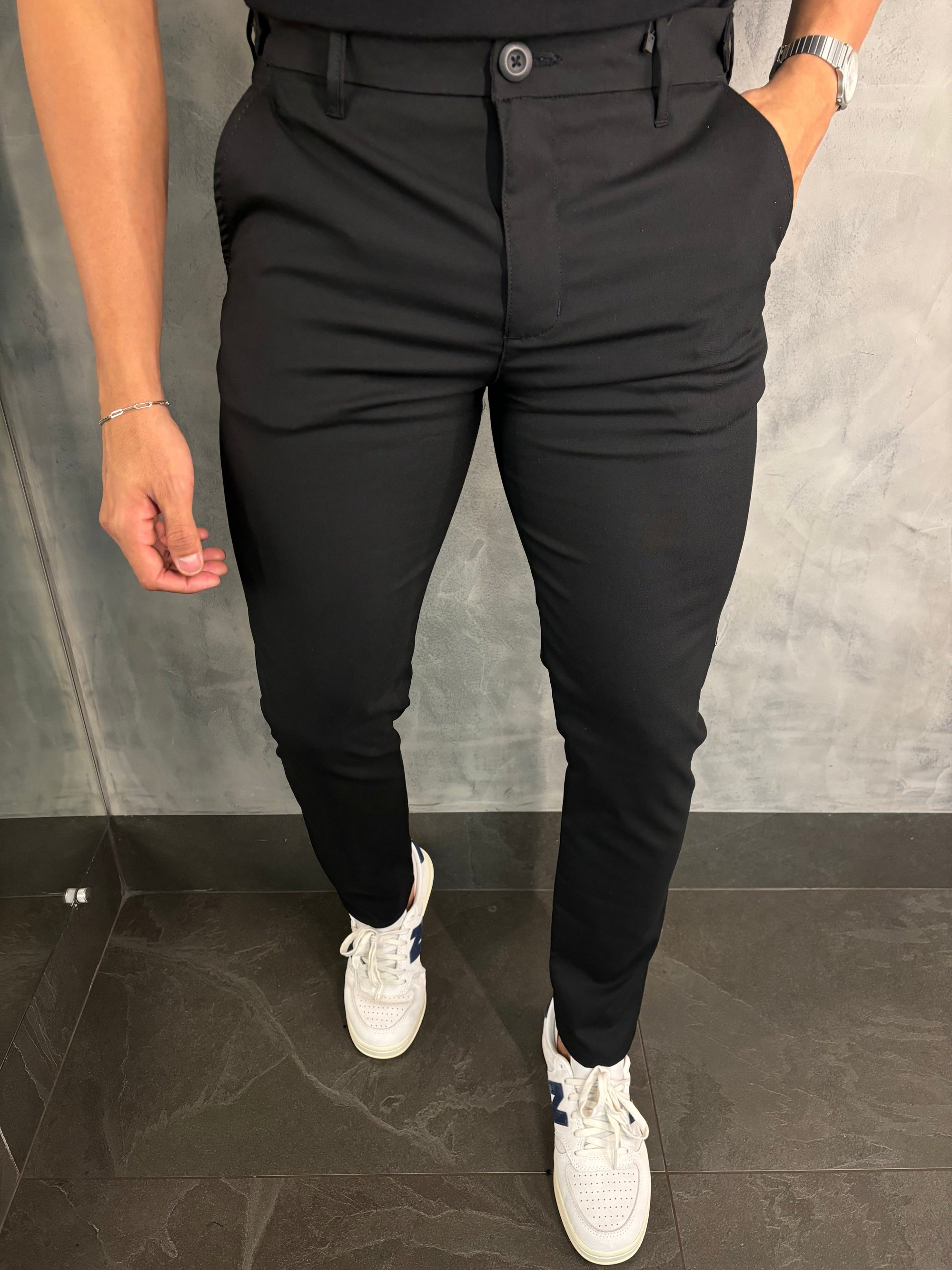 Calça Alf. Ajuste Botão Preto