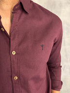 CAMISA M/L DE VISCOLINHO INDICCATTO VINHO