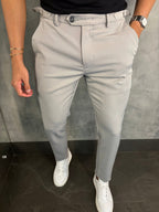 Calça Alf. Verona Ajuste Lateral Cinza Giz