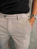 Calça Alf. Verona Ajuste Lateral Cinza Giz