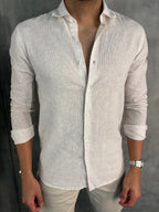 CAMISA LINHO FIO TINTO LISTRADO M/L