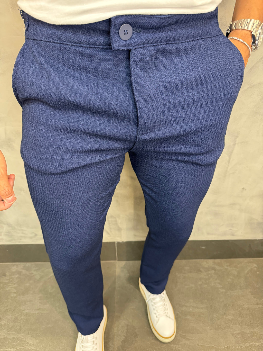 Calça Alf. Linhão Com Regulador Marinho