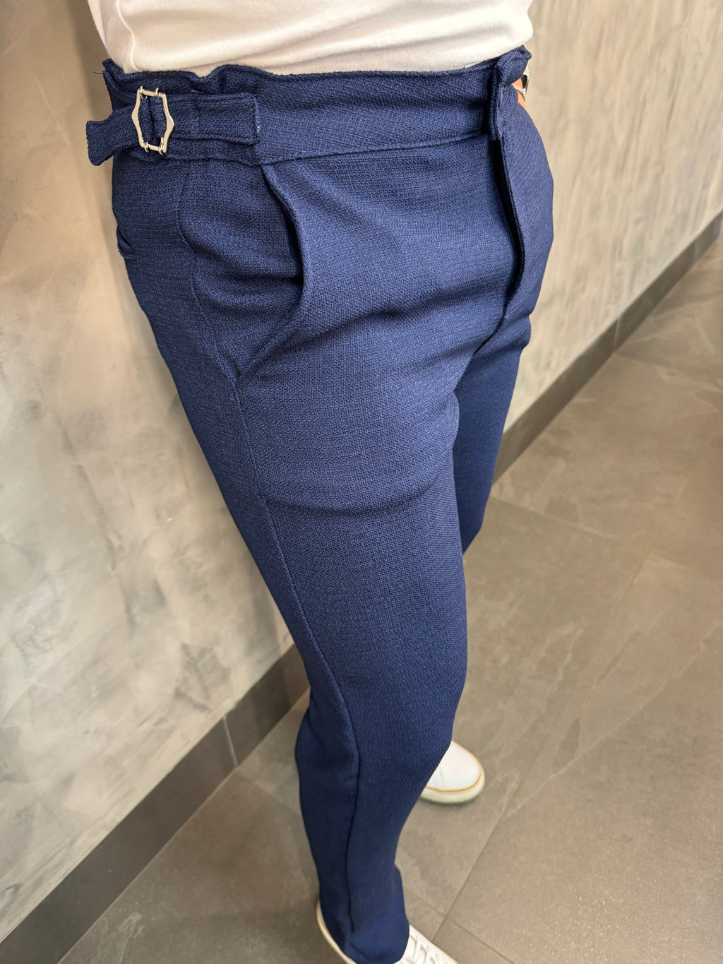 Calça Alf. Linhão Com Regulador Marinho