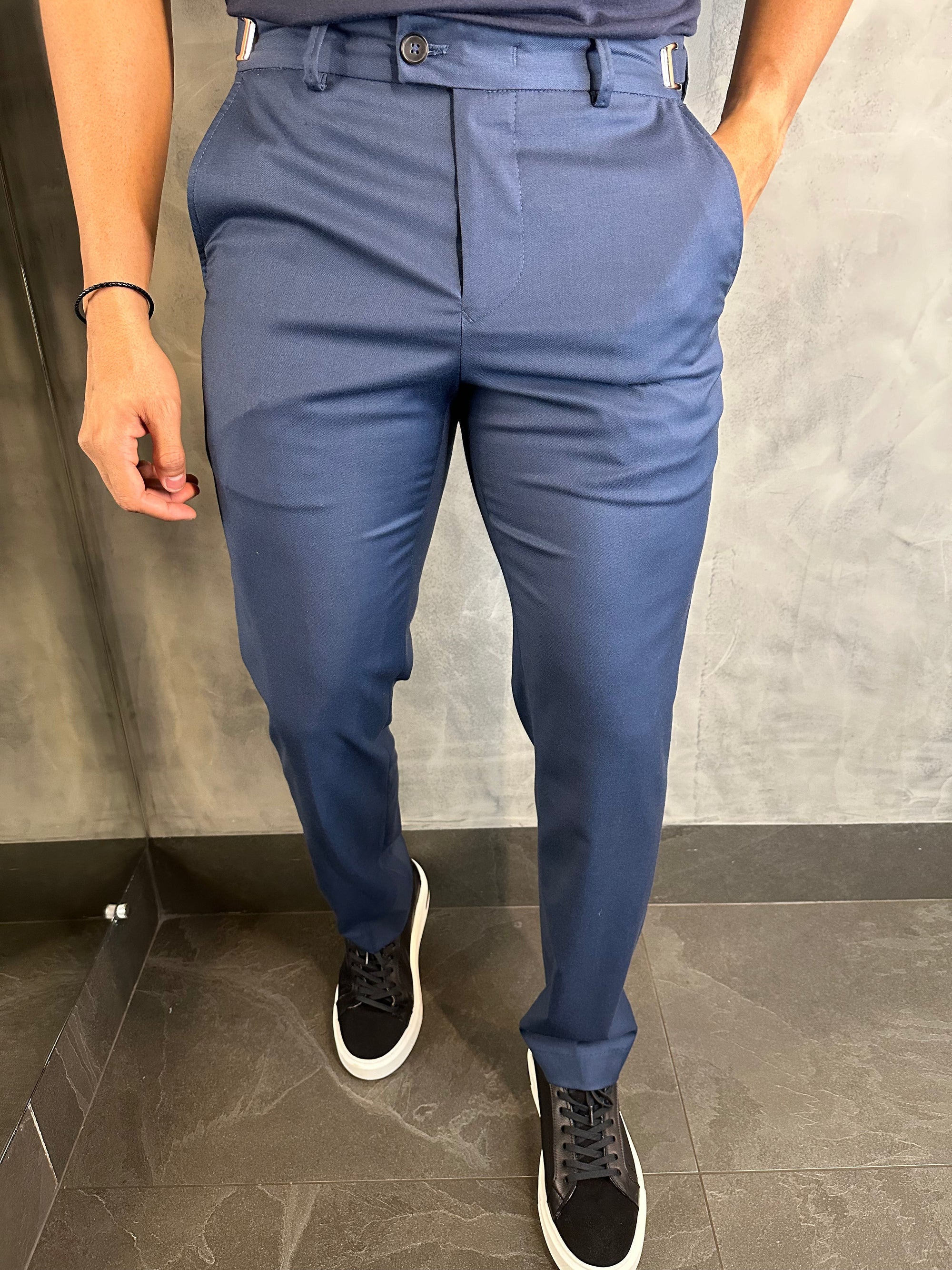 Calça Alf Slim Stretch Com Ajuste Fivela Barezy