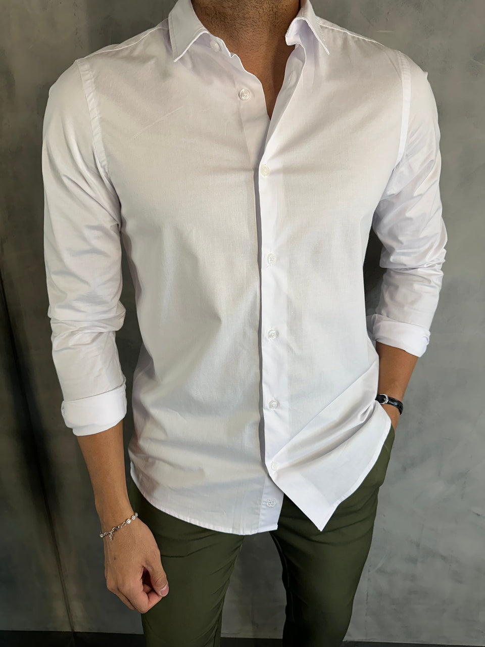 CAMISA M/L TRICOLINE BÁSICA SIMPLES RESERVA BRANCO
