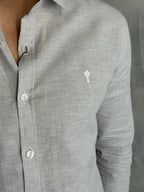 CAMISA DE LINHO M/L INDICCATTO CINZA CL